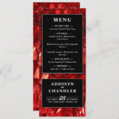 Rood Zwart en Wit Modern Kerstmis Bruiloft Programmakaart (Voorkant / Achterkant)