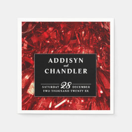 Rood Zwart en Wit Modern Kerstmis Bruiloft Servet