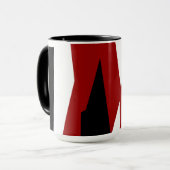 Rood zwart en wit mok (Voorkant links)