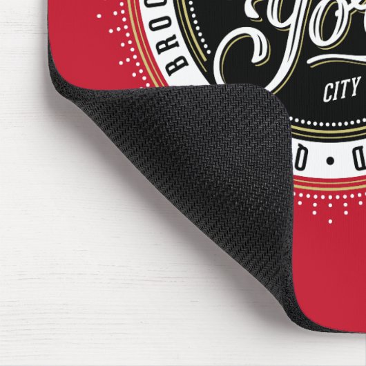 Rood, zwart en wit New York City Logo Muismat (Hoek)