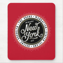 Rood, zwart en wit New York City Logo Muismat