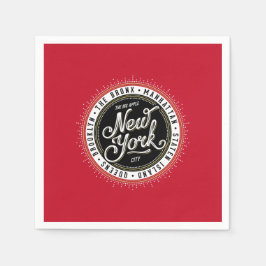 Rood, zwart en wit New York City Logo Servet