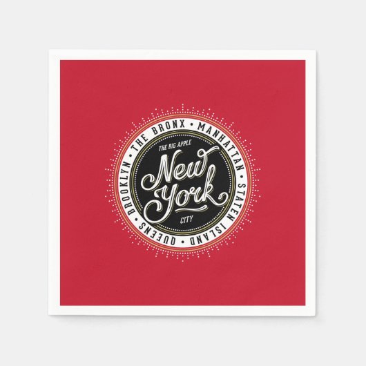 Rood, zwart en wit New York City Logo Servet (Voorkant)