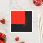 Rood, zwart en wit papier geometrisch afgedrukt servet (Insitu)