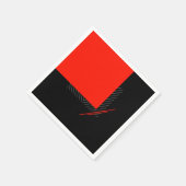 Rood, zwart en wit papier geometrisch afgedrukt servet (Hoek)