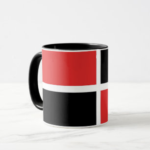Rood, Zwart en Wit Patroon Mok