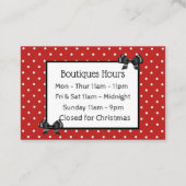 Rood, zwart en wit Polka Dot Bow Visitekaartje (Achterkant)