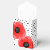 Rood Zwart en wit Polka Dot en Poppies Design Bedankdoosjes (Geopend)