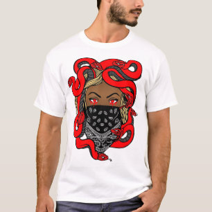 Rood zwart en wit shirt met mondkapje