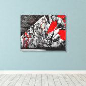 Rood, zwart en wit Street Art Graffiti Wall Art Canvas Afdruk (Insitu (Houten vloer))