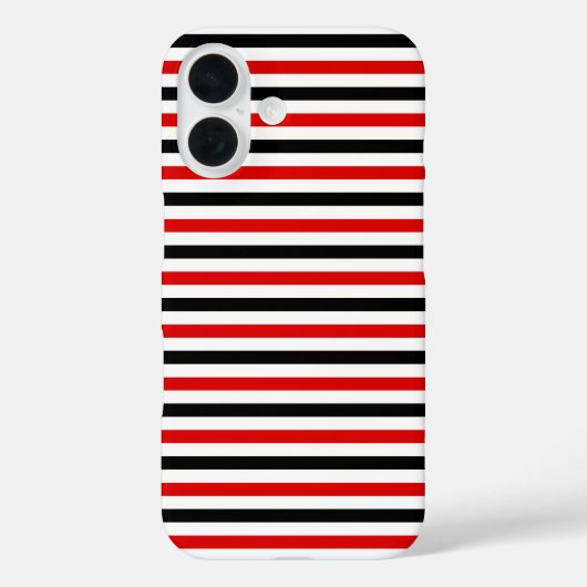 Rood zwart en wit strepen ontwerp Case-Mate iPhone case (Achterkant)