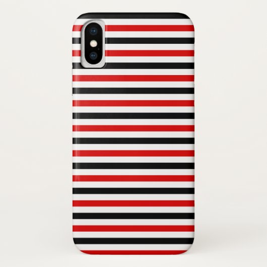 Rood zwart en wit strepen ontwerp Case-Mate iPhone case (Achterkant)