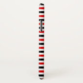 Rood zwart en wit strepen ontwerp Case-Mate iPhone case (Achterkant / rechts)