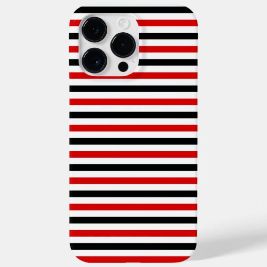 Rood zwart en wit strepen ontwerp Case-Mate iPhone case (Achterkant)