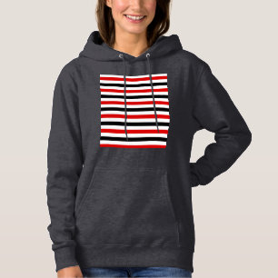 Rood zwart en wit strepen ontwerp hoodie