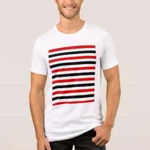 Rood zwart en wit strepen ontwerp Tri-Blend shirt