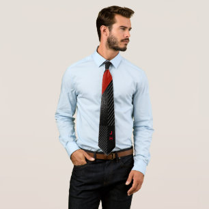 Rood, zwart en wit stropdas