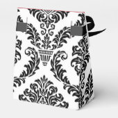 Rood Zwart en Wit Tapestry Wedding Favor Boxes Bedankdoosjes (Achterkant)