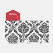 Rood Zwart en Wit Tapestry Wedding Favor Boxes Bedankdoosjes (Uitgevouwen)