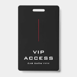 Rood Zwart en Wit VIP Access ID Badge