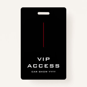 Rood Zwart en Wit VIP Access ID Badge