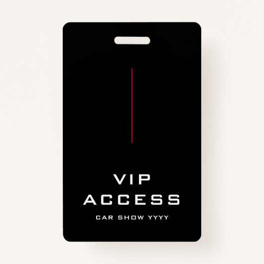 Rood Zwart en Wit VIP Access ID Badge (Voorkant)