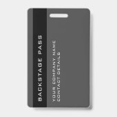 Rood Zwart en Wit VIP-toegangs-ID-badge Badge (Achterkant)
