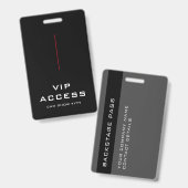 Rood Zwart en Wit VIP-toegangspas ID-badge Badge (Voor- en achterkant)