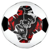 Rood Zwart en Wit Voetbal (Gedraaid)