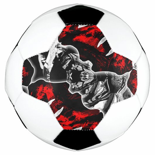 Rood Zwart en Wit Voetbal (Voorkant)