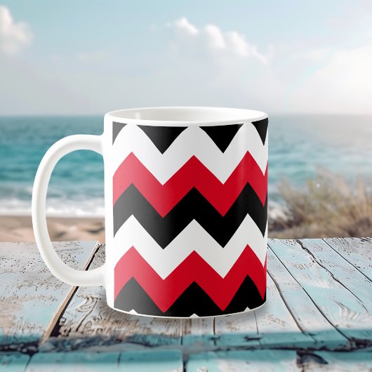 Rood zwart en wit Zigzag Koffiemok