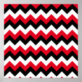 Rood zwart en wit Zigzag Poster (Voorkant)