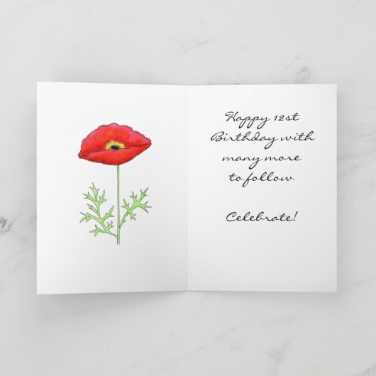 Rood zwart en wit Zizzag Chevron 21e verjaardag Kaart (Binnen)