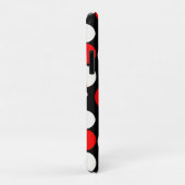 Rood zwart en witte cirkels patroon Case-Mate iPhone case (Achterkant/rechts)