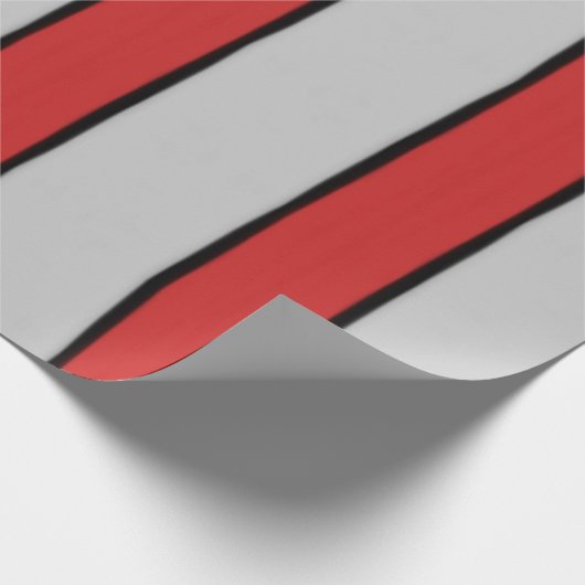 Rood Zwart en Witte Strepen Cadeaupapier (Hoek)