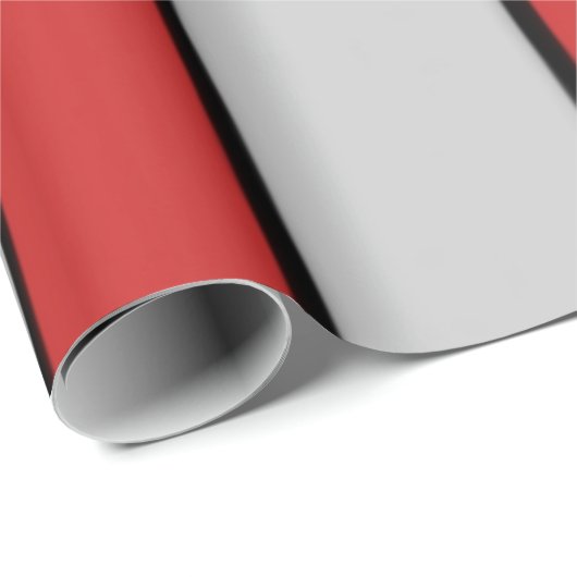Rood Zwart en Witte Strepen Cadeaupapier (Rol Hoek)