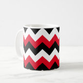 Rood Zwart en Witte Zigzag Koffiemok (Voorkant links)