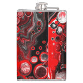 Rood, zwart en witvochtig tekenmarmer heupfles (Achterkant)