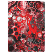 Rood, zwart en witvochtig tekenmarmer klembord (Achterkant)