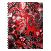 Rood, zwart en witvochtig tekenmarmer notitieboek (Voorkant)