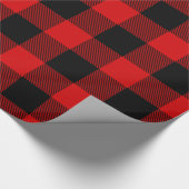 Rood Zwart Enorme Buffalo Plaid Lumberjack Tartan Cadeaupapier (Hoek)