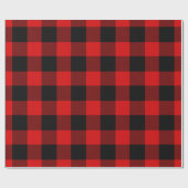 Rood Zwart Enorme Buffalo Plaid Lumberjack Tartan Cadeaupapier (Vlak)