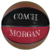 ROOD Zwart etsen Custom COACH NAAM Basketbal (Voorkant)