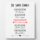 Rood Zwart Familie Belangrijke Data Herinnering Sp Fotoplaat (Voorkant)