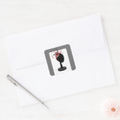 Rood & Zwart Fascinator op Petten standaard Vierkante Sticker (Envelop)