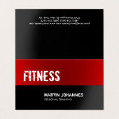 Rood Zwart Fitness Personal Trainer Bodybuilding Visitekaartje (Buitenkant ongevouwen)