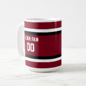 Rood & Zwart Football Team gepersonaliseerd Koffiemok (Voorkant links)