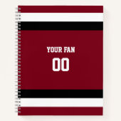 Rood & Zwart Football Team Spiraal Notitieboek (Voorkant)