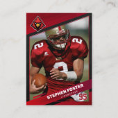 Rood & Zwart Football Trading Kaart Custom Logo Contactkaartje (Voorkant)