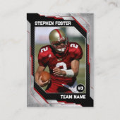 Rood & Zwart Football Trading Kaart Football Spele Contactkaartje (Voorkant)